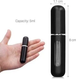 Navulbaar Parfum Flesje - Mini Parfumflesje- Hurbulbaar Parfumflesje- Hervulbare Verstuiver - Zwart - Aluminium - Spray 4 Navulbaar Parfum Flesje - Mini Parfumflesje- Hurbulbaar Parfumflesje- Hervulbare Verstuiver - Zwart - Aluminium - Spray -Armani Parfum Winkel 1153x1200 3