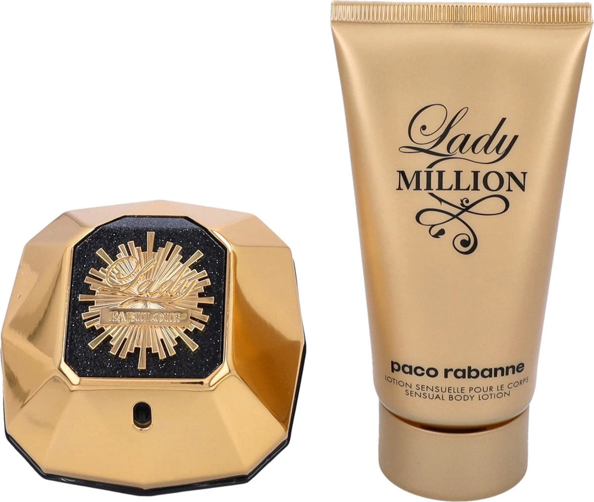 Paco Rabanne - Lady Million Fabulous Giftset - 50 ml Eau de Parfum Spray + 75 ml Bodylotion - Dames Paco Rabanne - Lady Million Fabulous Giftset - 50 Ml Eau De Parfum Spray + 75 Ml Bodylotion - Dames -Armani Parfum Winkel 1200x1013 4