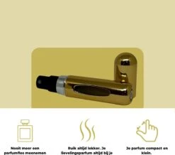 Cetins - Parfum Verstuiver Navulbaar - Mini Parfum Flesje - Reisflesje – Goud -Armani Parfum Winkel 1200x1058 4