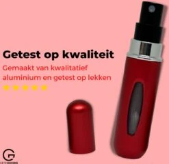 Cetins - Parfum Verstuiver Navulbaar - Mini Parfum Flesje - Reisflesje – Matt Rood -Armani Parfum Winkel 1200x1165 3