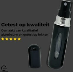 Cetins - Parfum Verstuiver Navulbaar - Mini Parfum Flesje - Reisflesje – Zwart -Armani Parfum Winkel 1200x1187 1