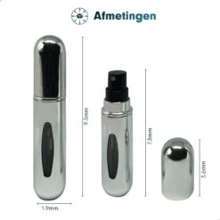 MaxedMore Navulbare Parfumverstuiver 5ml Zilver - 65 Keer Spraybare Parfum Verstuiver - Hervulbaar Tasverstuiver Voor Parfum - Meeneem Mini Geur Flesje Voor Op Reis - Lipstick Formaat Navulbaar Parfumflesje -Armani Parfum Winkel 1200x1200 562