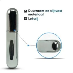 MaxedMore Navulbare Parfumverstuiver 5ml Zilver - 65 Keer Spraybare Parfum Verstuiver - Hervulbaar Tasverstuiver Voor Parfum - Meeneem Mini Geur Flesje Voor Op Reis - Lipstick Formaat Navulbaar Parfumflesje -Armani Parfum Winkel 1200x1200 565