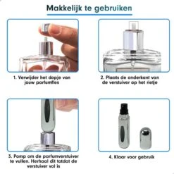 MaxedMore Navulbare Parfumverstuiver 5ml Zilver - 65 Keer Spraybare Parfum Verstuiver - Hervulbaar Tasverstuiver Voor Parfum - Meeneem Mini Geur Flesje Voor Op Reis - Lipstick Formaat Navulbaar Parfumflesje -Armani Parfum Winkel 1200x1200 567