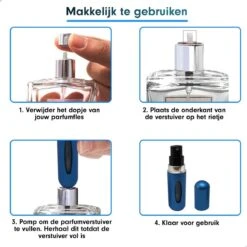 MaxedMore Navulbare Parfumverstuiver 5ml Blauw - 65 Keer Spraybare Parfum Verstuiver - Hervulbaar Tasverstuiver Voor Parfum - Meeneem Mini Geur Flesje Voor Op Reis - Lipstick Formaat Navulbaar Parfumflesje -Armani Parfum Winkel 1200x1200 628