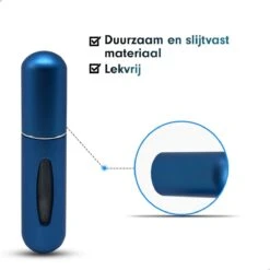MaxedMore Navulbare Parfumverstuiver 5ml Blauw - 65 Keer Spraybare Parfum Verstuiver - Hervulbaar Tasverstuiver Voor Parfum - Meeneem Mini Geur Flesje Voor Op Reis - Lipstick Formaat Navulbaar Parfumflesje -Armani Parfum Winkel 1200x1200 629