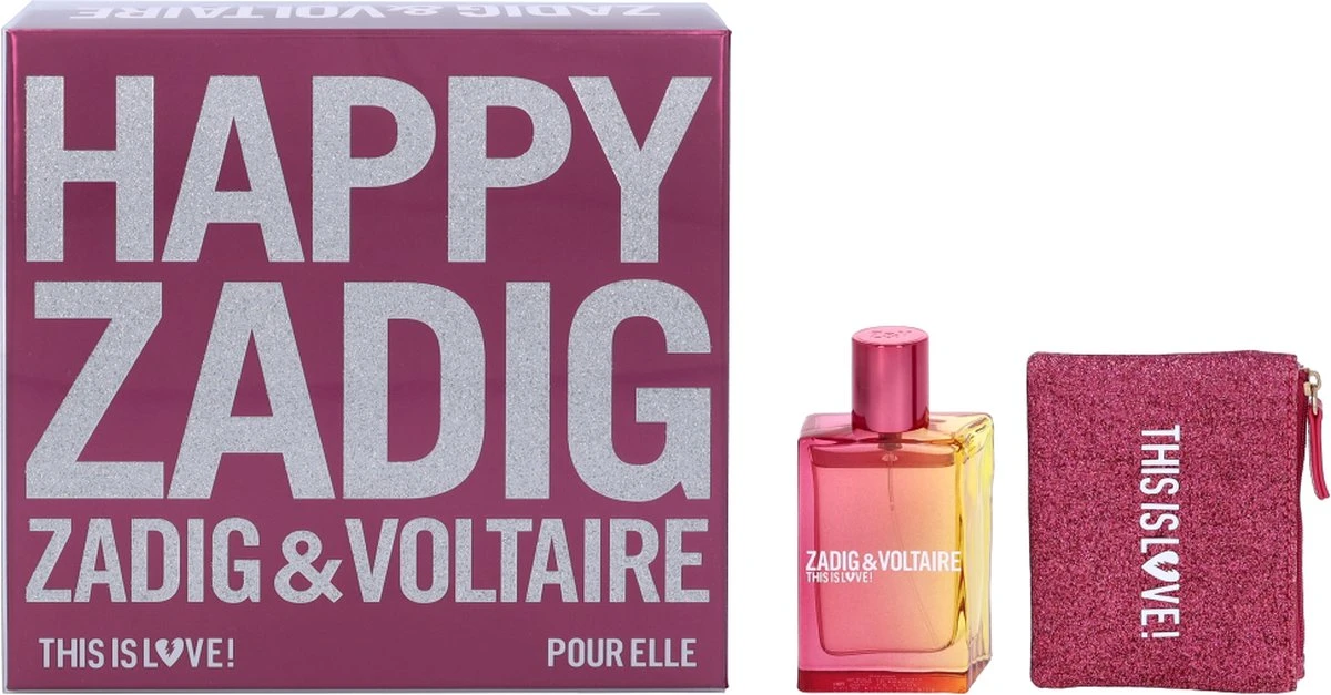 Zadig & Voltaire This Is Love! Giftset - 50 ml Eau de Parfum + Toilettas - Geurengeschenkset Zadig & Voltaire This Is Love! Giftset - 50 Ml Eau De Parfum + Toilettas - Geurengeschenkset -Armani Parfum Winkel