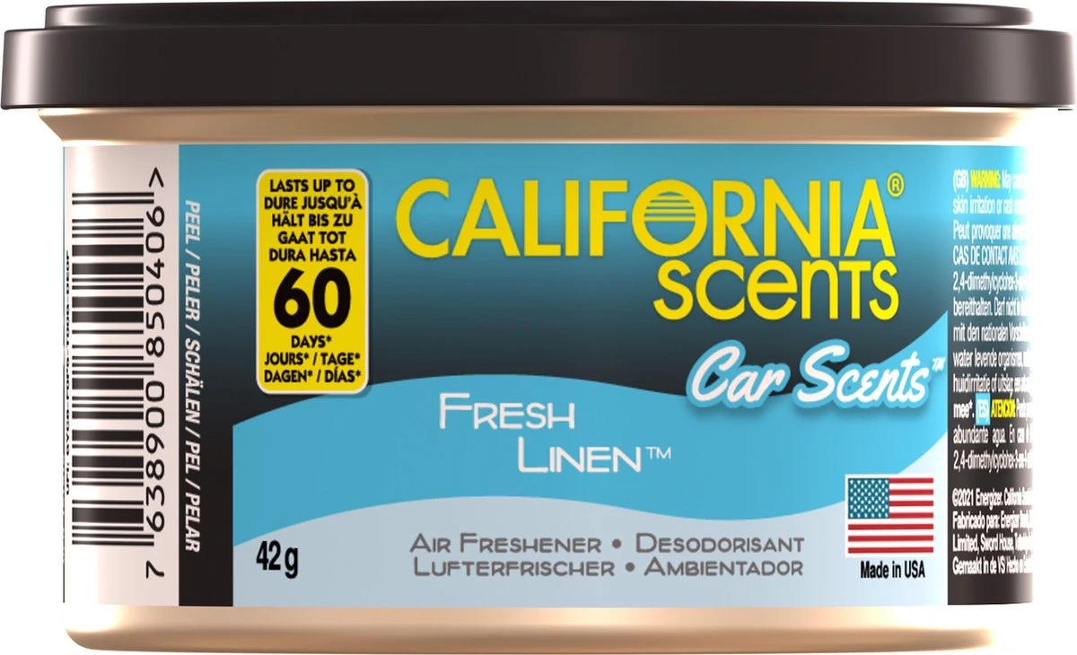 California Scents Luchtverfrisser Blik Fresh Linen - Autogeurtje California Scents Luchtverfrisser Blik Fresh Linen - Autogeurtje -Armani Parfum Winkel