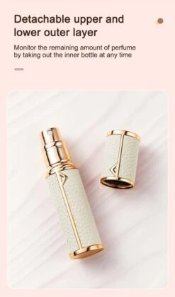 Hervulbare Parfumverstuiver-5ml-Mini Parfumverstuiver-Kleine Spuitfles Voor Parfum-Lege Parfumflesje Voor Op Reis Glasspray Draagbaar Parfumpakket Met Lederen Hoes - Mandarijn Groen -Armani Parfum Winkel 707x1200 3